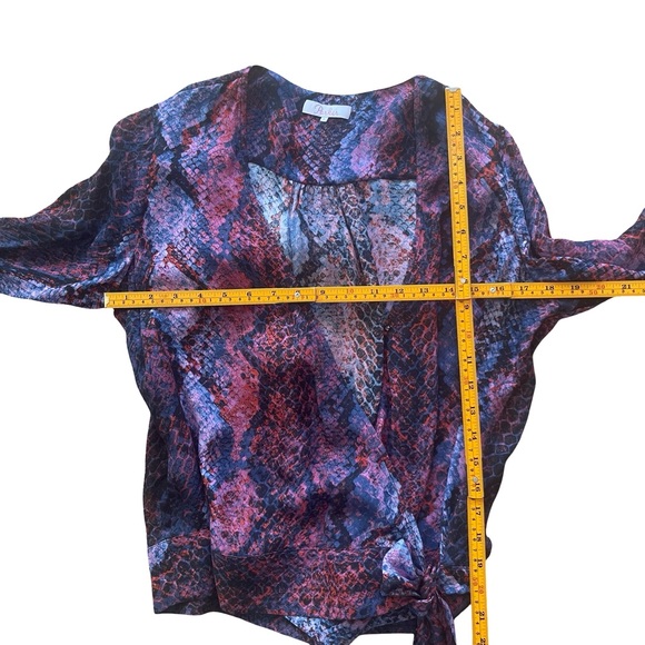 Parker Isabella Snakeskin Print Wrap Blouse - Picture 6 of 8